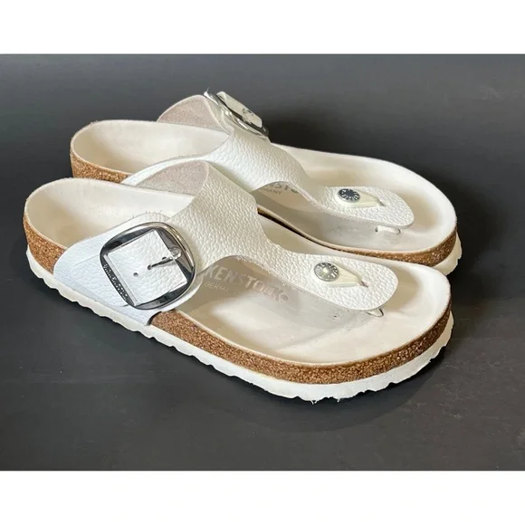 Birkenstock Gizeh Big Buckle Natural Leather White